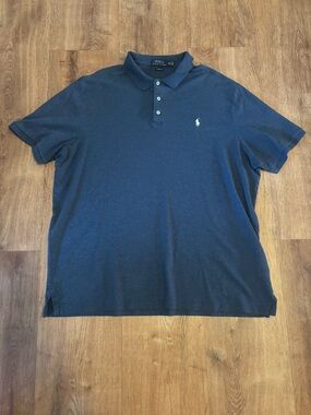 Polo Ralph Lauren Classic Fit Polo Men’s XXL Heather Navy Blue Cotton Shirt